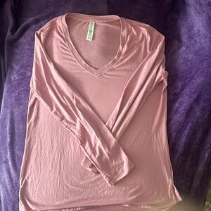 Athleta V Neck Long Sleeve Tee Shirt Small